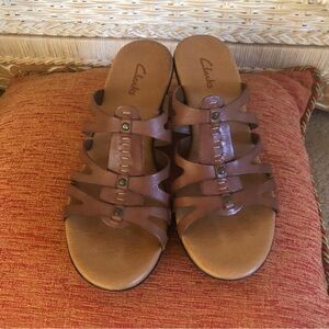 Clarks Leather low heeled Sandals